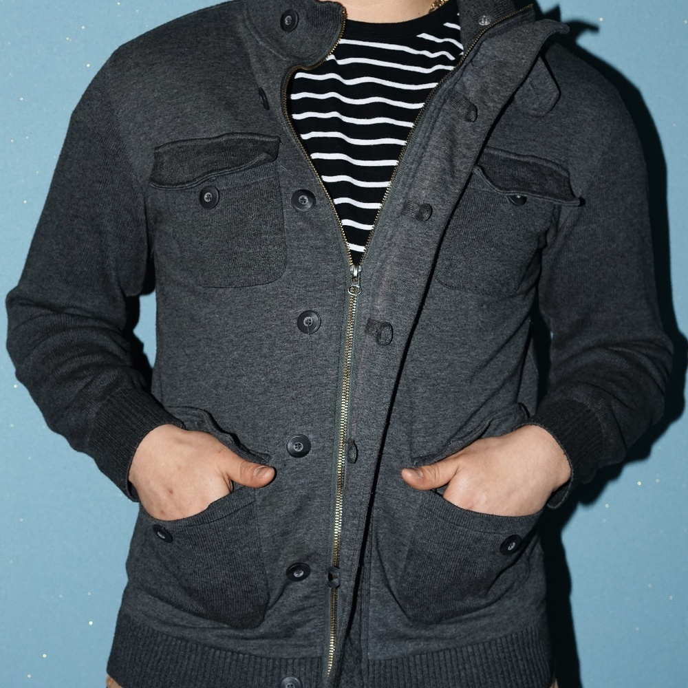 Civil Society "We The People" Zip Up Cardigan L